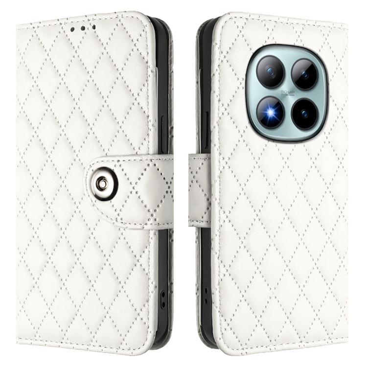 For Redmi Note 15 Pro+ 5G Global 163.3mm Rhombic Texture Flip Leather Phone Case with Lanyard