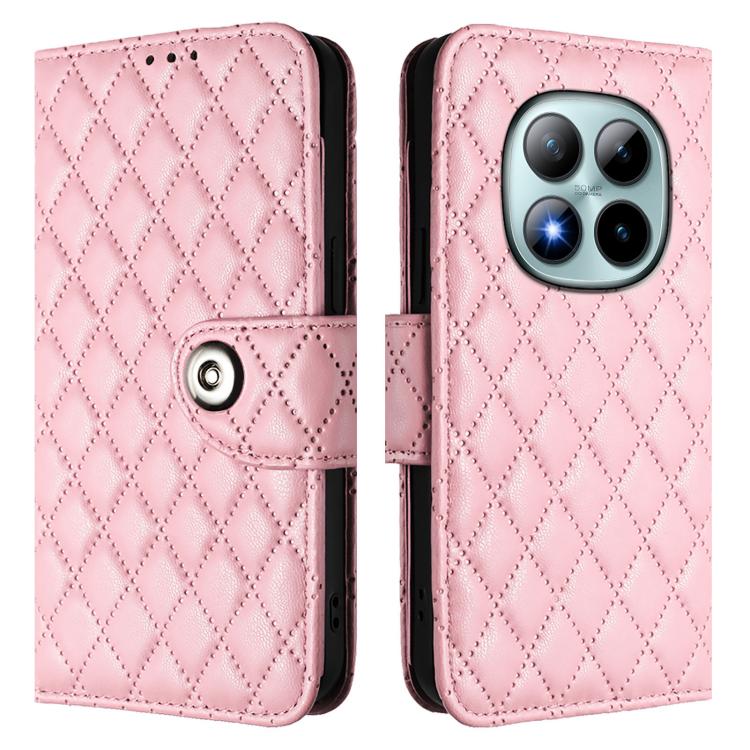 For Redmi Note 15 Pro+ 5G Global 163.3mm Rhombic Texture Flip Leather Phone Case with Lanyard