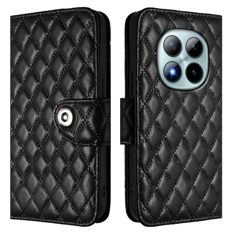 For Redmi Note 15 Pro+ 5G Global 163.3mm Rhombic Texture Flip Leather Phone Case with Lanyard