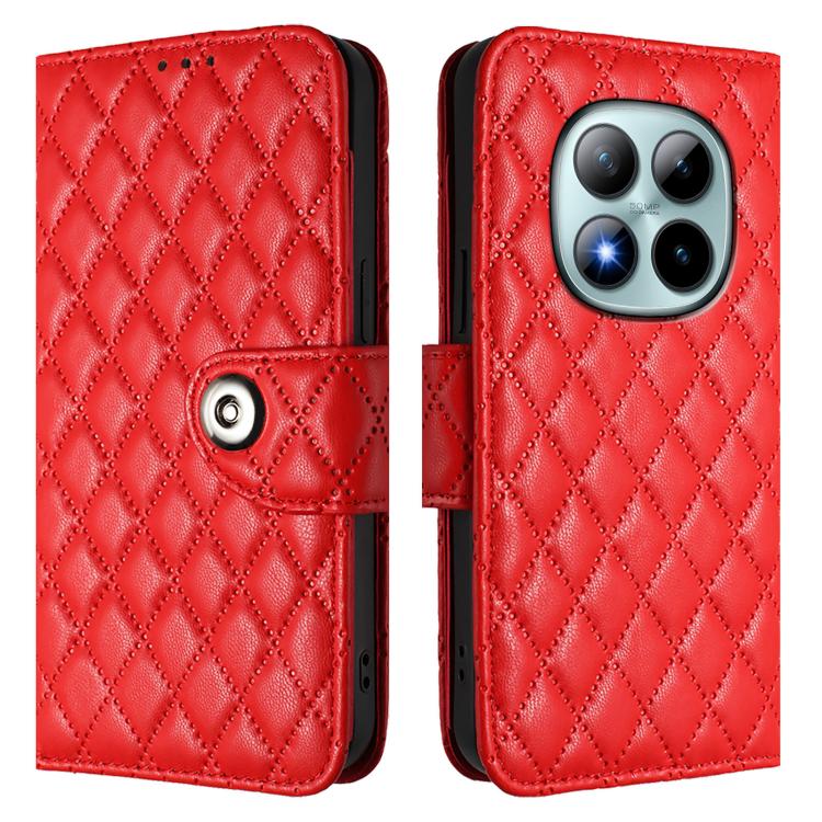 For Redmi Note 15 Pro+ 5G Global 163.3mm Rhombic Texture Flip Leather Phone Case with Lanyard