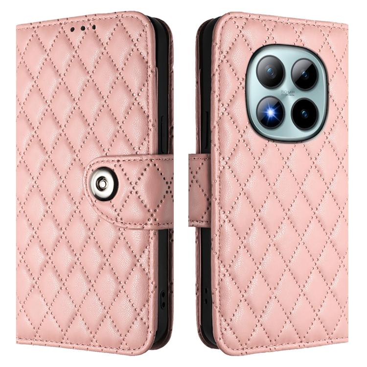For Redmi Note 15 Pro+ 5G Global 163.3mm Rhombic Texture Flip Leather Phone Case with Lanyard