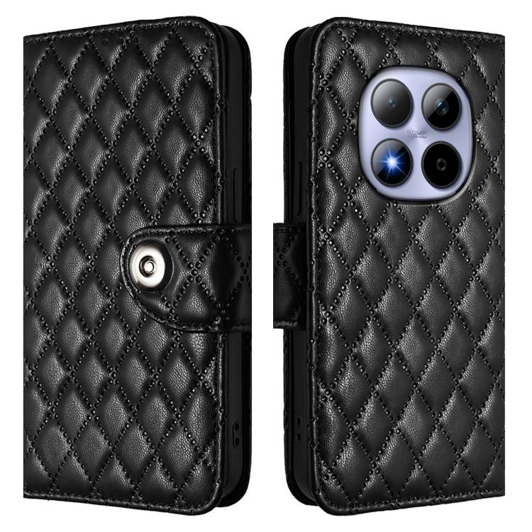 For Redmi Note 15 Pro 5G Global 163.6mm Rhombic Texture Flip Leather Phone Case with Lanyard