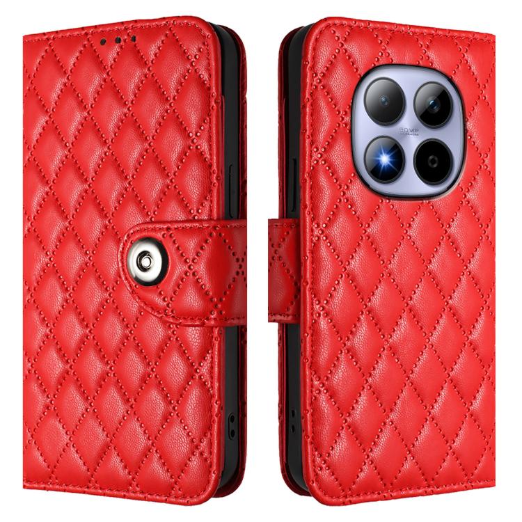 For Redmi Note 15 Pro 5G Global 163.6mm Rhombic Texture Flip Leather Phone Case with Lanyard