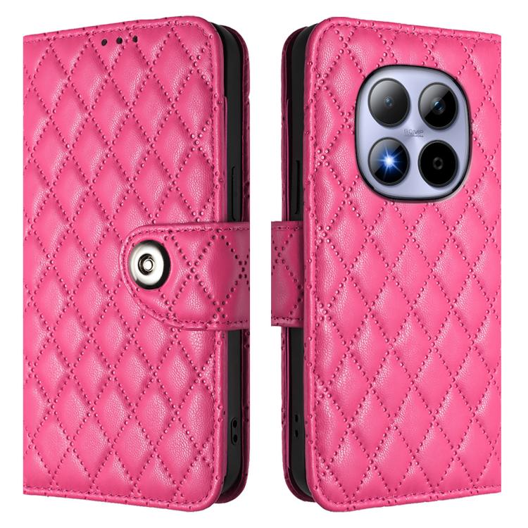 For Redmi Note 15 Pro 5G Global 163.6mm Rhombic Texture Flip Leather Phone Case with Lanyard