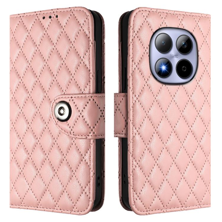 For Redmi Note 15 Pro 5G Global 163.6mm Rhombic Texture Flip Leather Phone Case with Lanyard