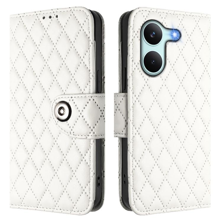 For Redmi Turbo 5 5G Global / Poco X8 Pro Rhombic Texture Flip Leather Phone Case with Lanyard
