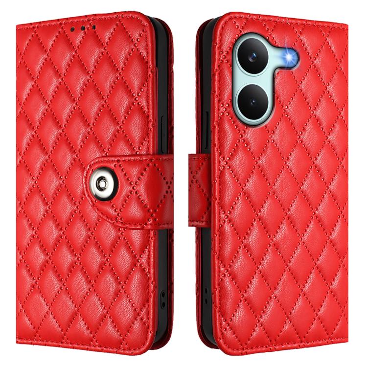 For Redmi Turbo 5 5G Global / Poco X8 Pro Rhombic Texture Flip Leather Phone Case with Lanyard