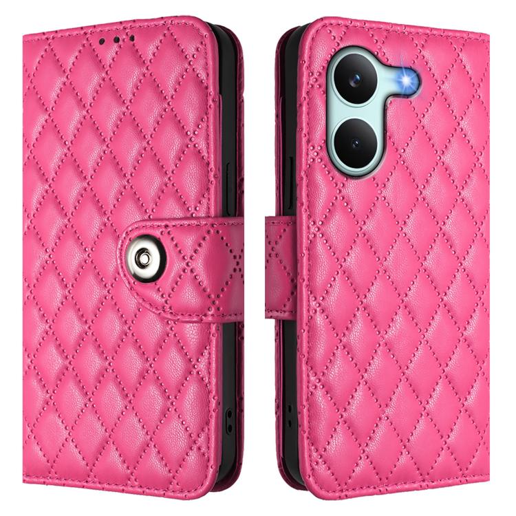 For Redmi Turbo 5 5G Global / Poco X8 Pro Rhombic Texture Flip Leather Phone Case with Lanyard