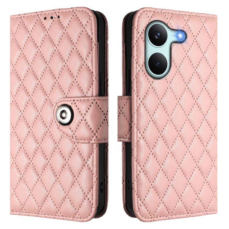 For Redmi Turbo 5 5G Global / Poco X8 Pro Rhombic Texture Flip Leather Phone Case with Lanyard