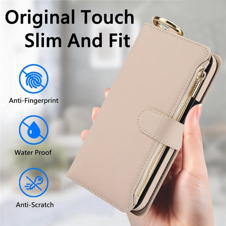 For iPhone 15 Pro Crossbody Ring Multifunctional Wallet Leather Phone Case