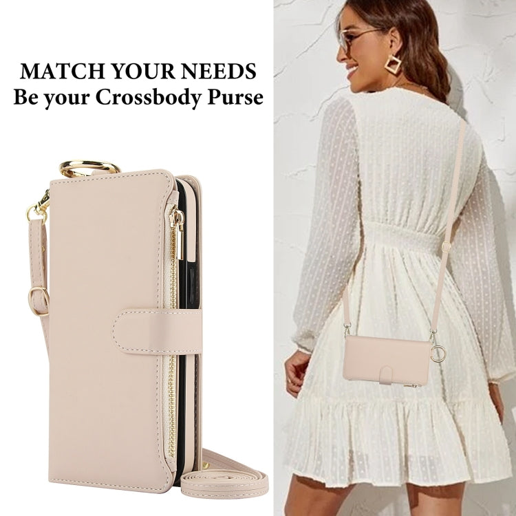 For iPhone 11 Pro Max Crossbody Ring Multifunctional Wallet Leather Phone Case
