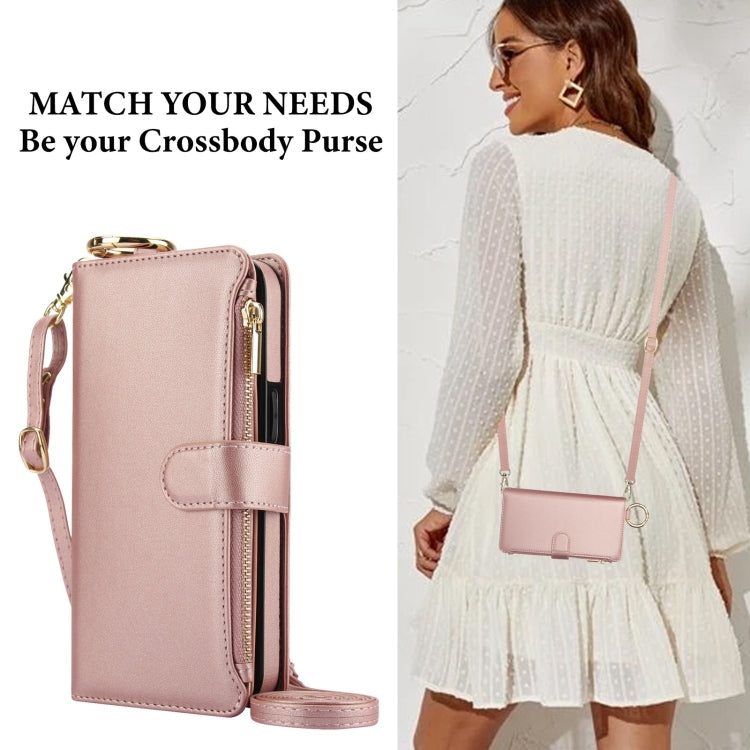 For iPhone XR Crossbody Ring Multifunctional Wallet Leather Phone Case