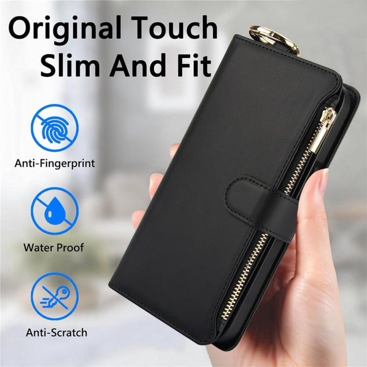For iPhone 7 Plus / 8 Plus Crossbody Ring Multifunctional Wallet Leather Phone Case