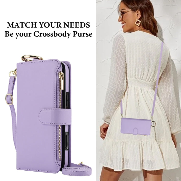 For iPhone 16 Crossbody Ring Multifunctional Wallet Leather Phone Case