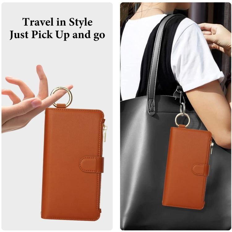 For Samsung Galaxy S23 5G Crossbody Ring Multifunctional Wallet Leather Phone Case