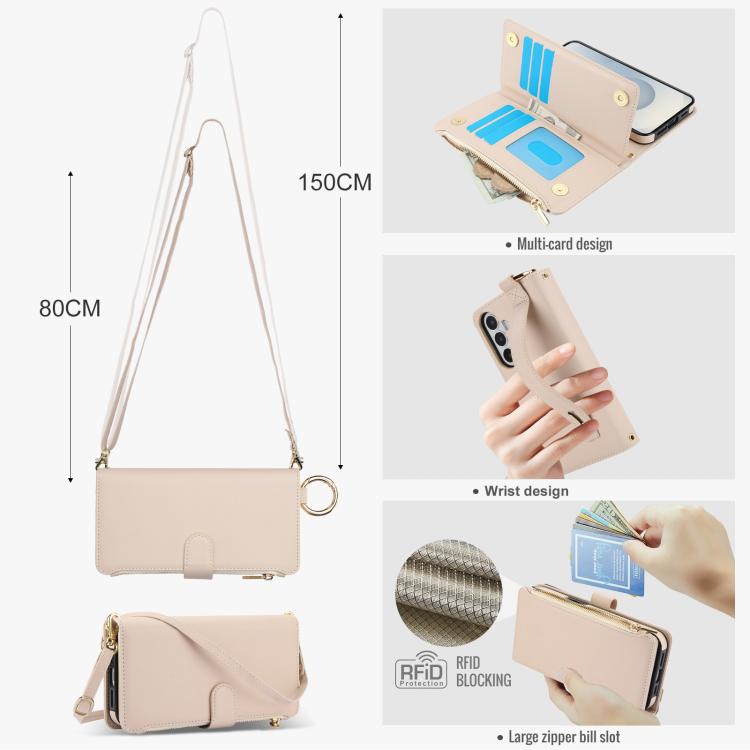 For Samsung Galaxy S26 5G Crossbody Ring Multifunctional Wallet Leather Phone Case