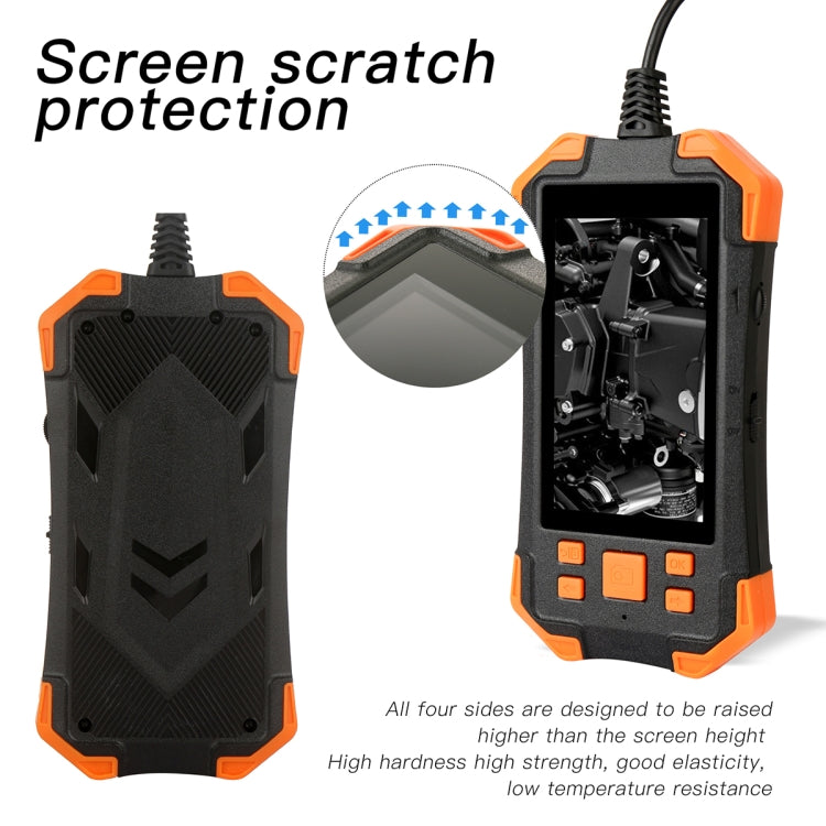 T20 4.3 inch IPS Screen 5.5mm Single Camera IP67 Waterproof Hard Cable Digital Endoscope, Length:2m - Black Orange