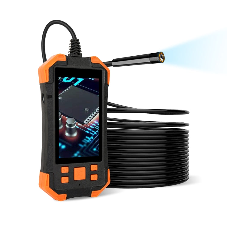 T20 4.3 inch IPS Screen 3.9mm Single Camera IP67 Waterproof Hard Cable Digital Endoscope, Length:2m - Black Orange