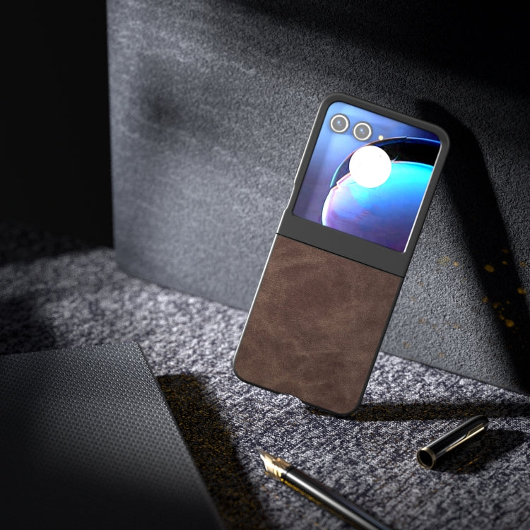For Motorola Razr 50 PU Leather Frosted Phone Case