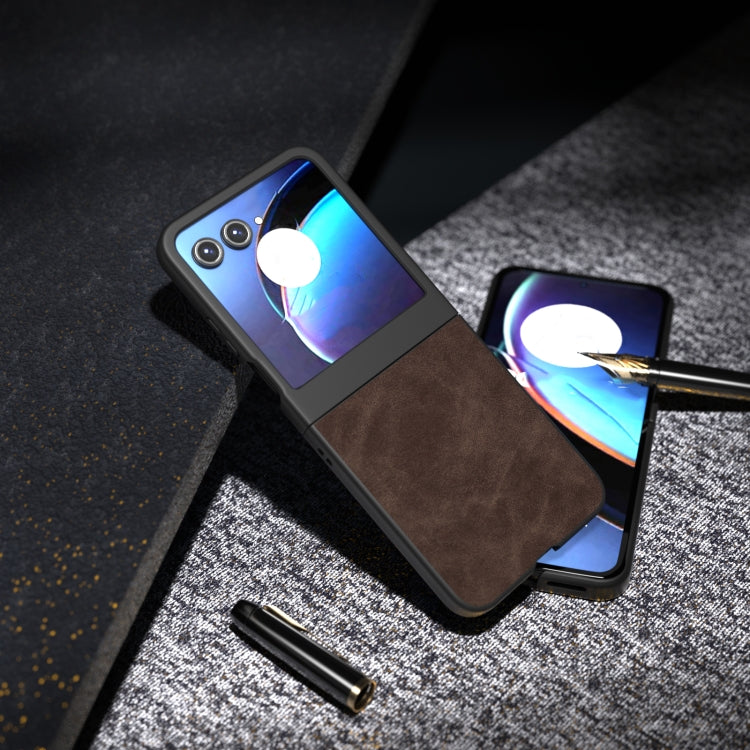 For Motorola Razr 50 PU Leather Frosted Phone Case