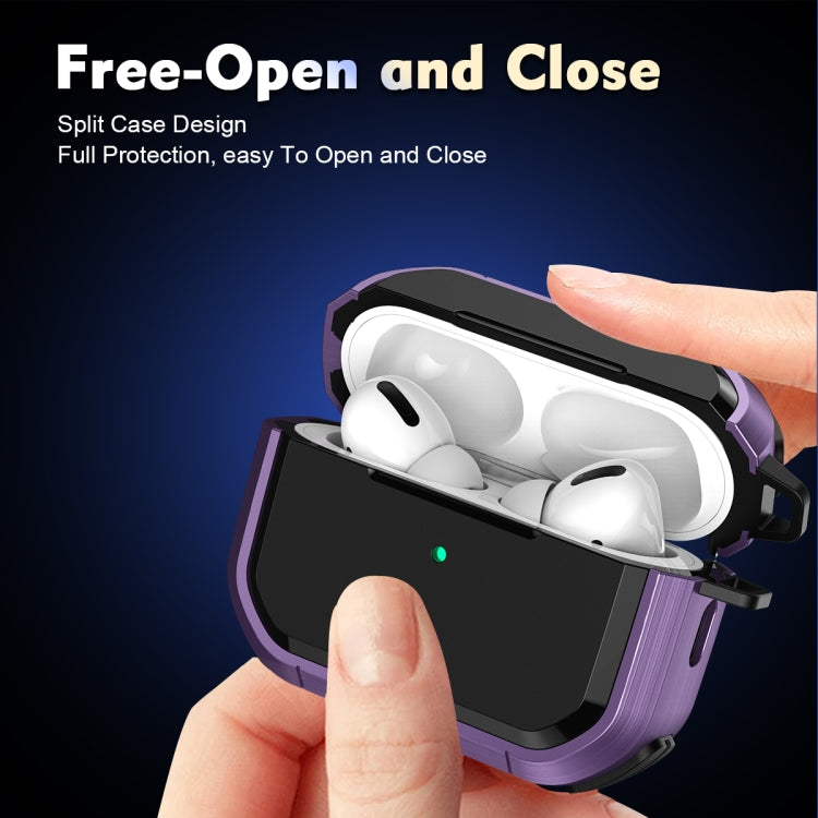 For AirPods 3 Armor TPU + PC Earbuds Box Protective Case with Metal Buckle