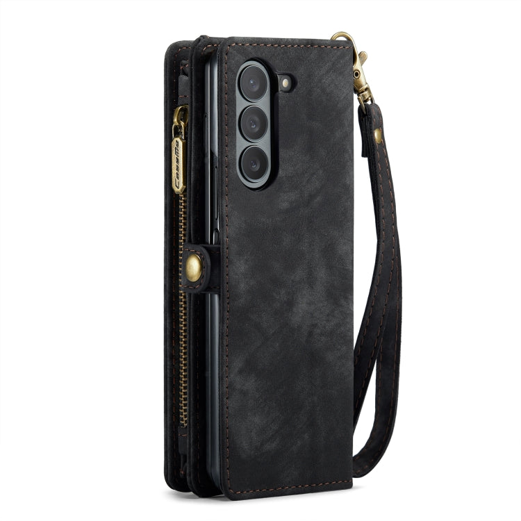 For Samsung Galaxy Z Fold6 5G CaseMe 008 Multifunctional Zipper Wallet Leather Phone Case with Lanyard