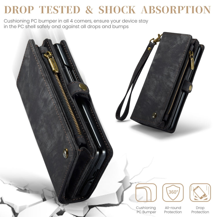 For Samsung Galaxy Z Fold6 5G CaseMe 008 Multifunctional Zipper Wallet Leather Phone Case with Lanyard