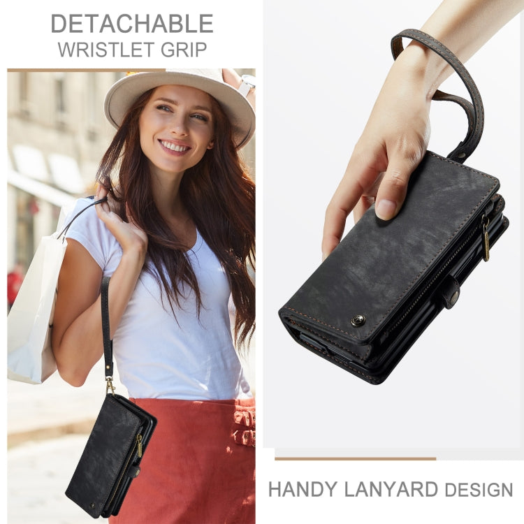 For Samsung Galaxy Z Fold6 5G CaseMe 008 Multifunctional Zipper Wallet Leather Phone Case with Lanyard