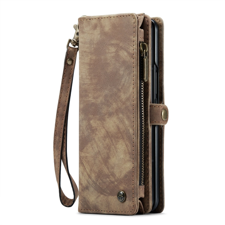 For Samsung Galaxy Z Fold6 5G CaseMe 008 Multifunctional Zipper Wallet Leather Phone Case with Lanyard