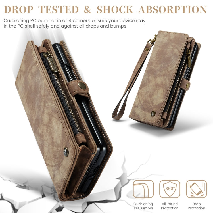 For Samsung Galaxy Z Fold6 5G CaseMe 008 Multifunctional Zipper Wallet Leather Phone Case with Lanyard