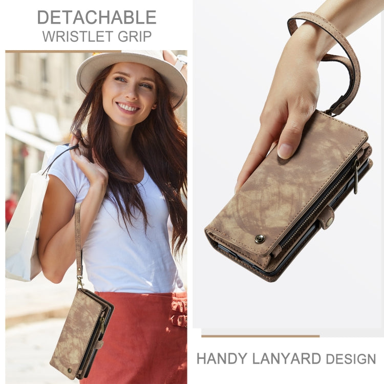 For Samsung Galaxy Z Fold6 5G CaseMe 008 Multifunctional Zipper Wallet Leather Phone Case with Lanyard