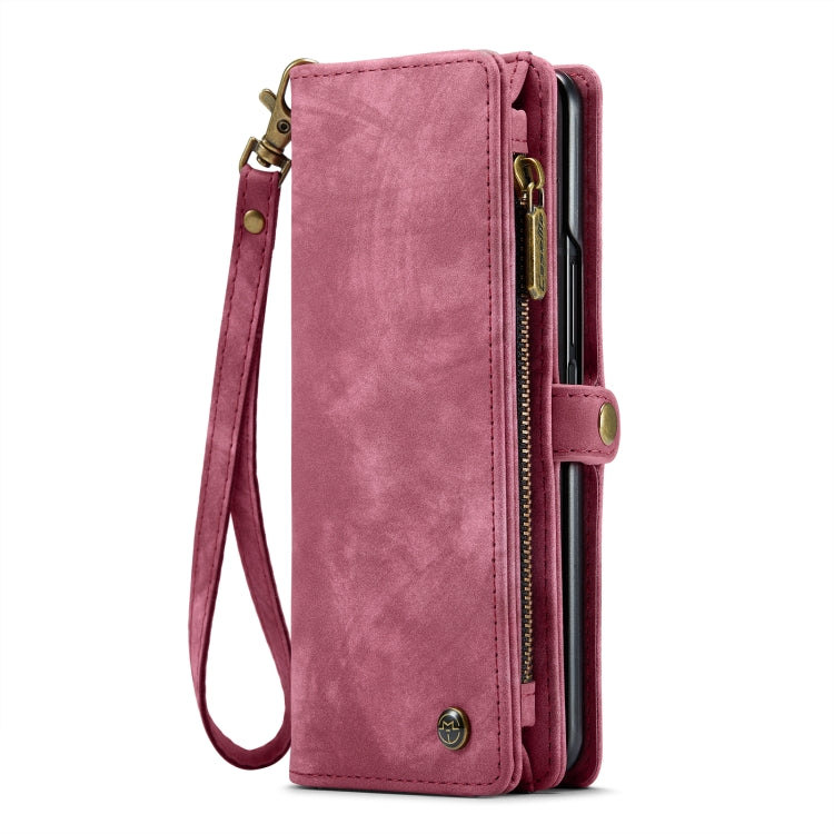 For Samsung Galaxy Z Fold6 5G CaseMe 008 Multifunctional Zipper Wallet Leather Phone Case with Lanyard