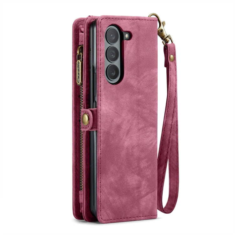 For Samsung Galaxy Z Fold6 5G CaseMe 008 Multifunctional Zipper Wallet Leather Phone Case with Lanyard