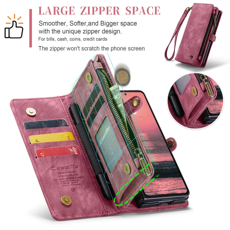 For Samsung Galaxy Z Fold6 5G CaseMe 008 Multifunctional Zipper Wallet Leather Phone Case with Lanyard