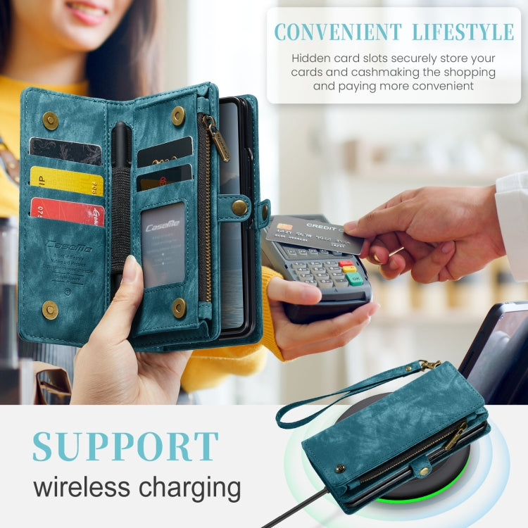 For Samsung Galaxy Z Fold6 5G CaseMe 008 Multifunctional Zipper Wallet Leather Phone Case with Lanyard