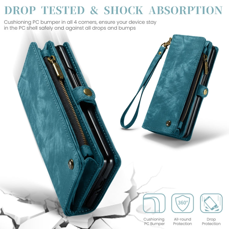 For Samsung Galaxy Z Fold6 5G CaseMe 008 Multifunctional Zipper Wallet Leather Phone Case with Lanyard