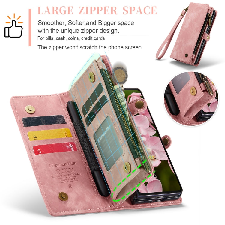 For Samsung Galaxy Z Fold6 5G CaseMe 008 Multifunctional Zipper Wallet Leather Phone Case with Lanyard