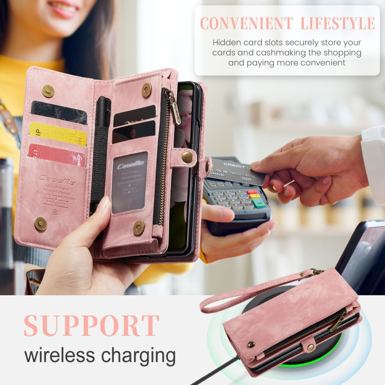 For Samsung Galaxy Z Fold6 5G CaseMe 008 Multifunctional Zipper Wallet Leather Phone Case with Lanyard
