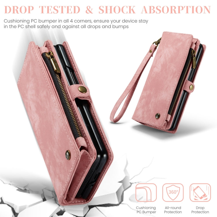 For Samsung Galaxy Z Fold6 5G CaseMe 008 Multifunctional Zipper Wallet Leather Phone Case with Lanyard