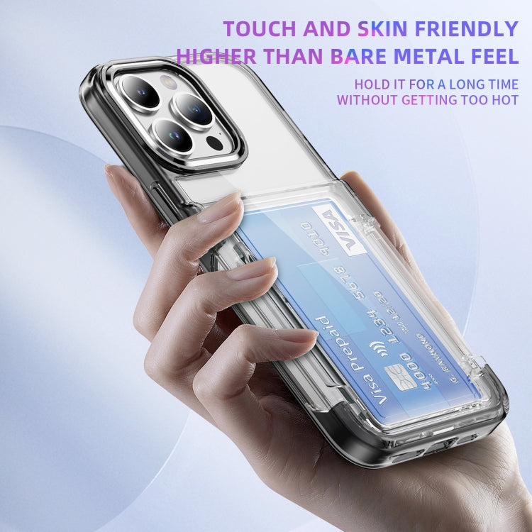 For iPhone XR Card Holder Acrylic Hybrid TPU Phone Case