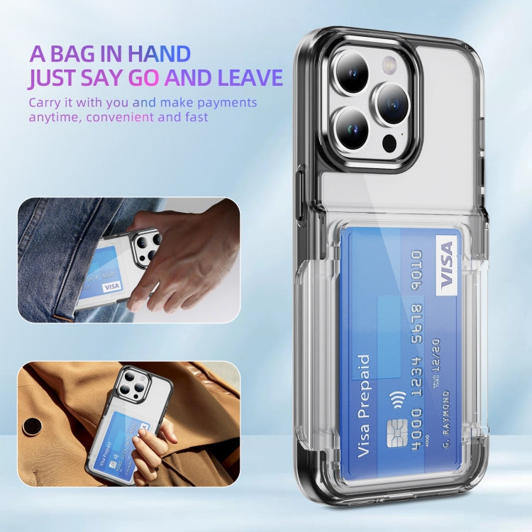 For iPhone 12 Card Holder Acrylic Hybrid TPU Phone Case