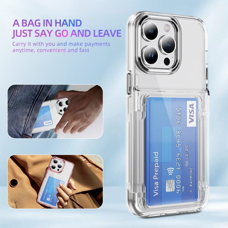 For iPhone 12 Card Holder Acrylic Hybrid TPU Phone Case