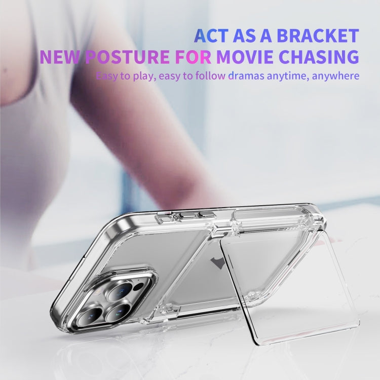 For iPhone 12 Card Holder Acrylic Hybrid TPU Phone Case
