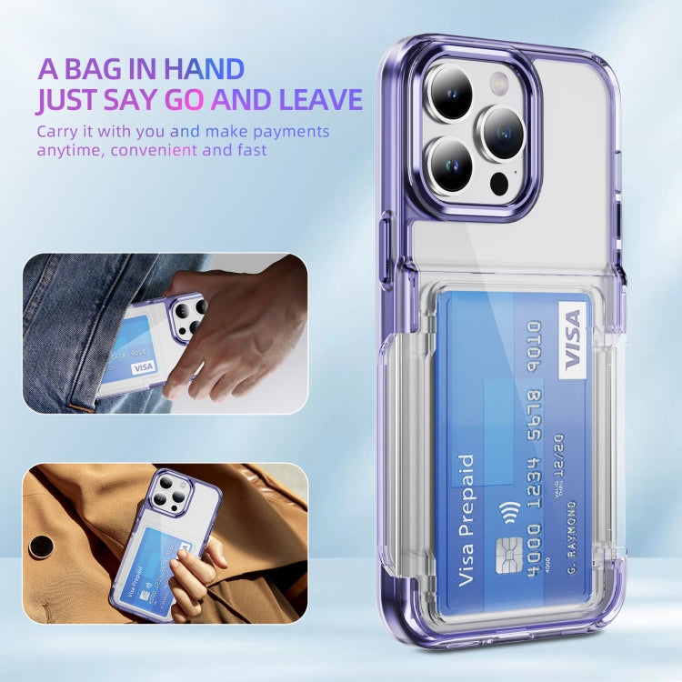 For iPhone 13 Card Holder Acrylic Hybrid TPU Phone Case