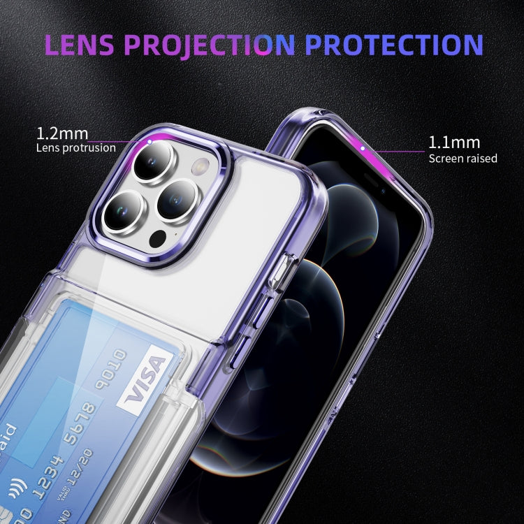 For iPhone 13 Card Holder Acrylic Hybrid TPU Phone Case