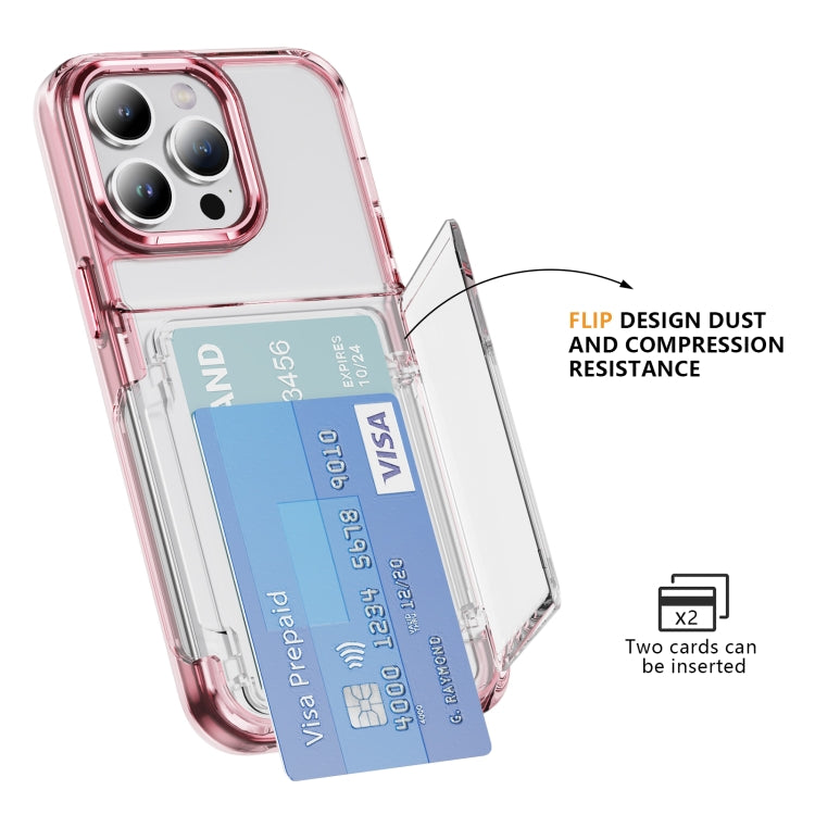 For iPhone 14 Card Holder Acrylic Hybrid TPU Phone Case