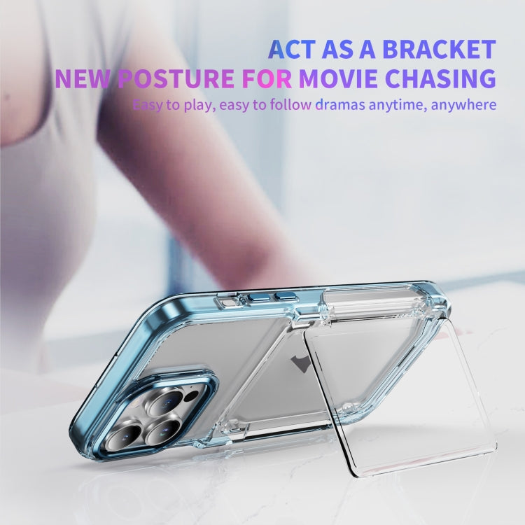 For iPhone 14 Card Holder Acrylic Hybrid TPU Phone Case