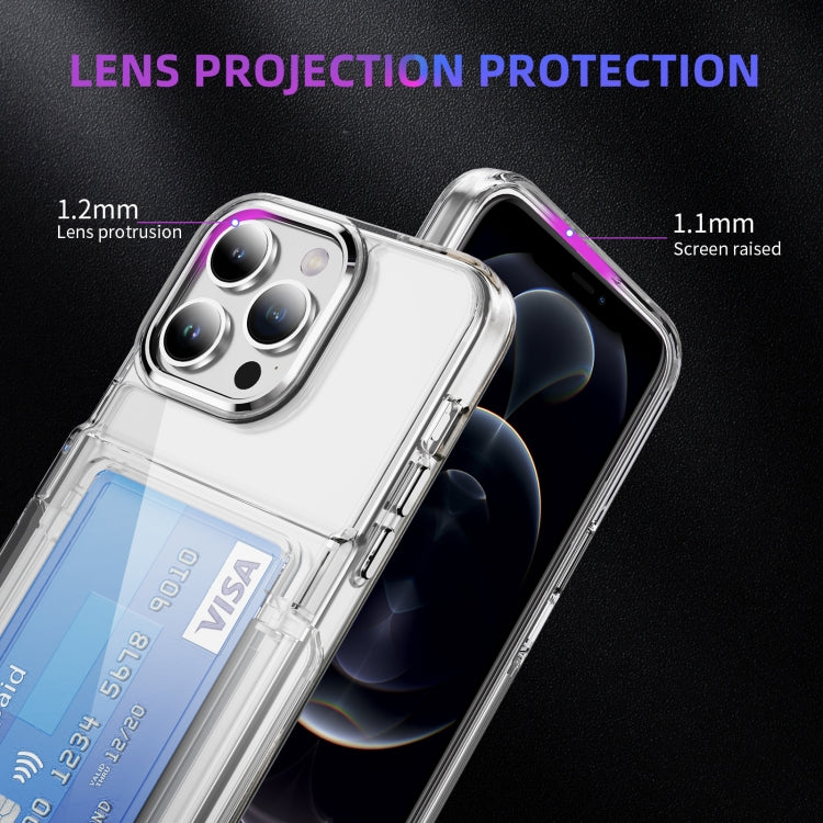 For iPhone 14 Plus Card Holder Acrylic Hybrid TPU Phone Case