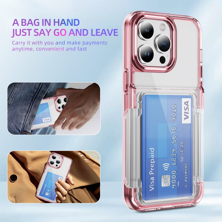For iPhone 15 Card Holder Acrylic Hybrid TPU Phone Case