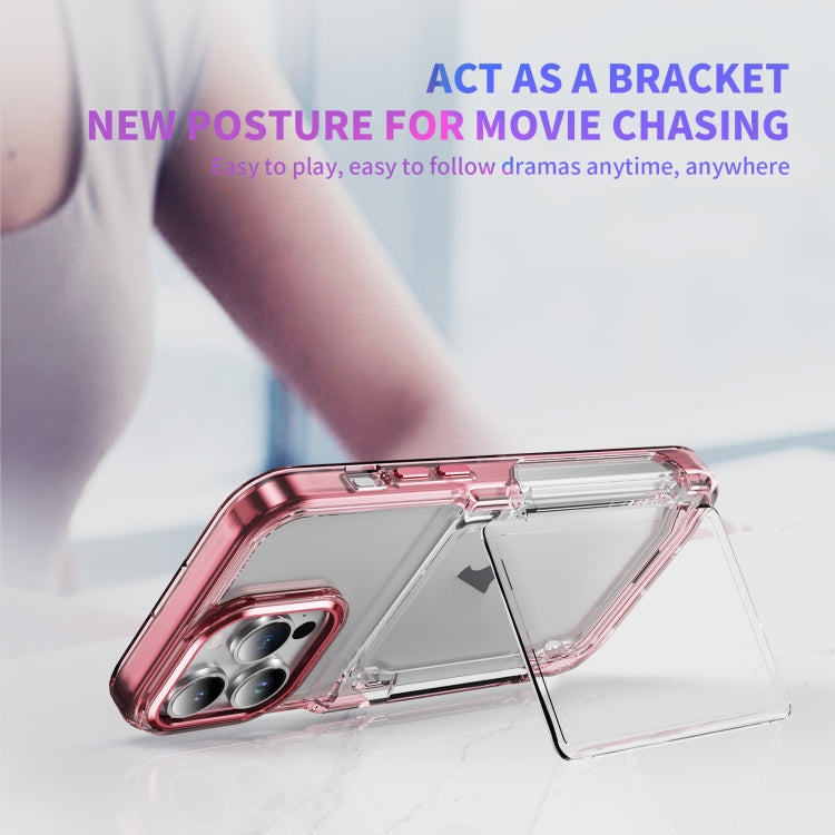 For iPhone 15 Card Holder Acrylic Hybrid TPU Phone Case